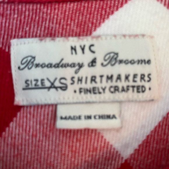 Red White plaid Buffalo print flannel shirt. Size XS. - Picture 6 of 8